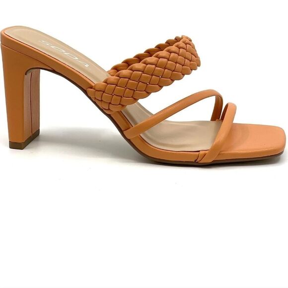 NEW WOMEN'S BRAIDED HEELED MULES SQUARE TOE BLOCK HEEL SANDALS CARMEN BY SODA - Picture 16 of 16